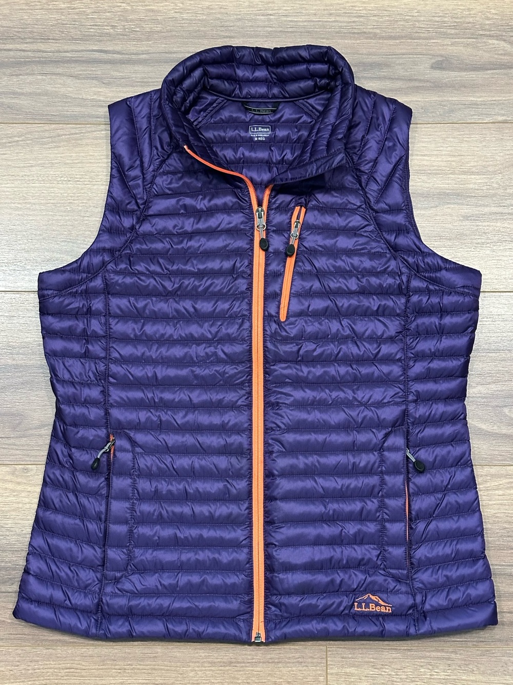 LL Bean Down Puffer Vest in Purple/Orange Size Medium